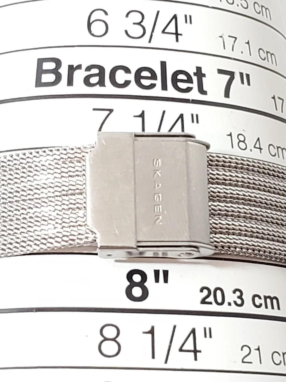 Skagen Denmark Mesh Band Stainless Steel Women's Watch Silver 4 Diamonds Dial